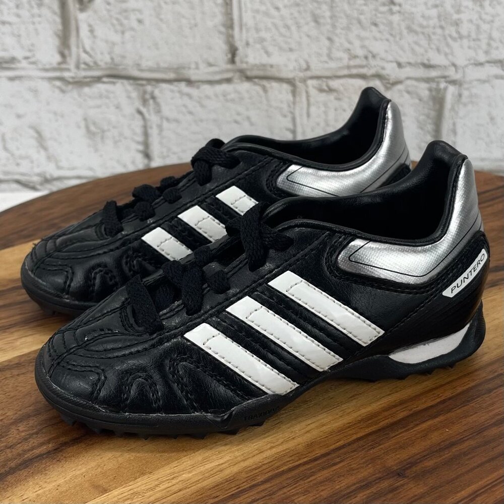 Adidas Puntero VII Redacted TF Kids 9.5 Black White Silver Turf Soccer Cleat